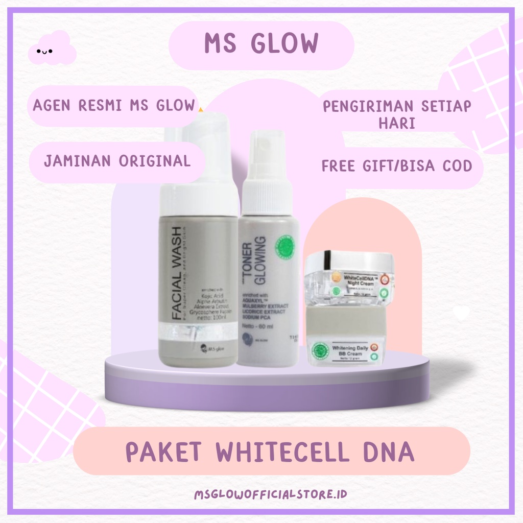 PAKET WAJAH WHITE CELL DNA MS GLOW READY