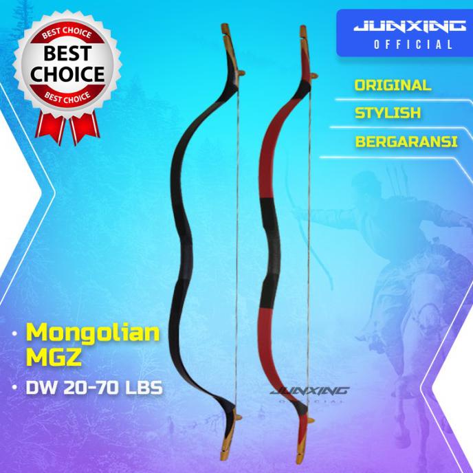 Busur Panah Import Horsebow Alibow Mongolian MGZ Traditional Horse Bow - Merah, 50 lbs