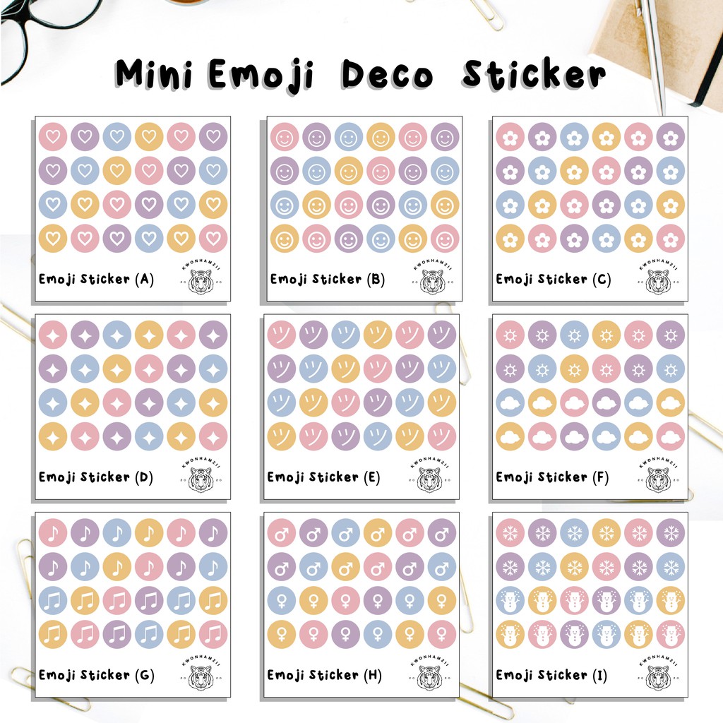 

Mini Emoji Deco Sticker Planner Journal Diary Scrapbook Stiker Alfabet