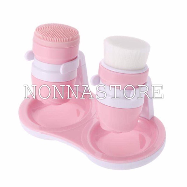 2 in 1 Facial Cleansing Pore Brush Set Rose Shape