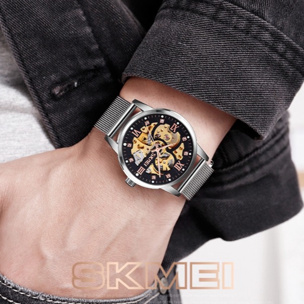 SKMEI 9199 Jam Tangan Pria Otomatis Automatic Rantai Pasir WK-SBY