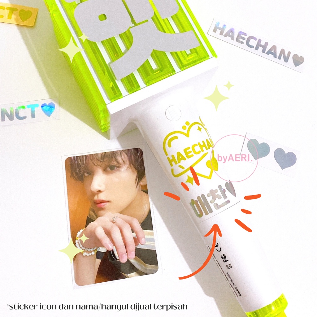 N C T MINI TULISAN STICKER SET (NAME+HANGUL) LIGHTSTICK DECO STICKER (REFLECTIVE &amp; HOLOGRAM)