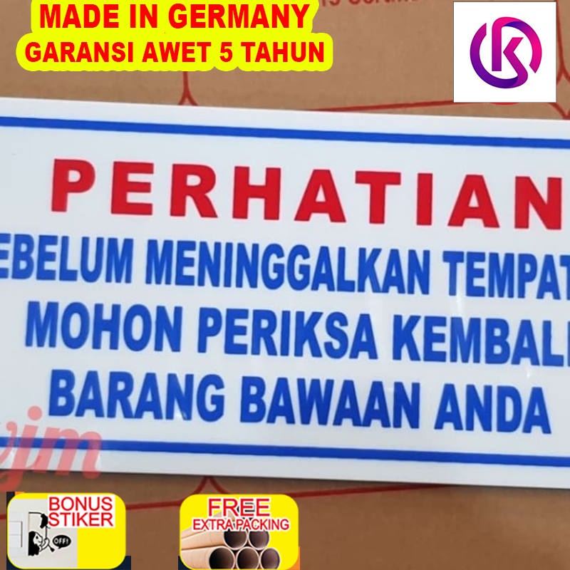 

Grosir Plat acrylic PERHATIAN (20x95cm)