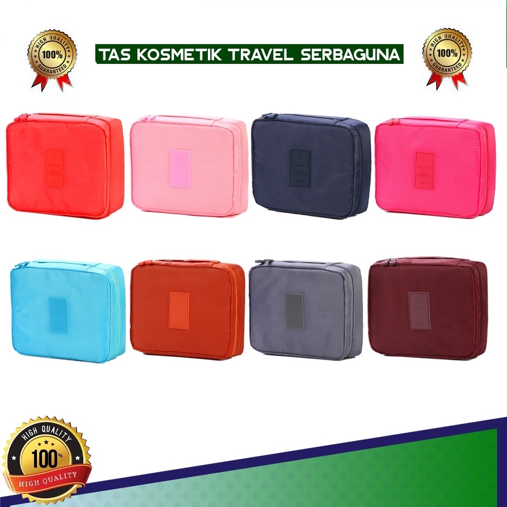 LM-0206Tas Kosmetik Premium-Organizer Pouch Cosmetic Serba Guna-Travelmate Korean Travel Cosmetic Bag -Tas Traveling Kosmetik