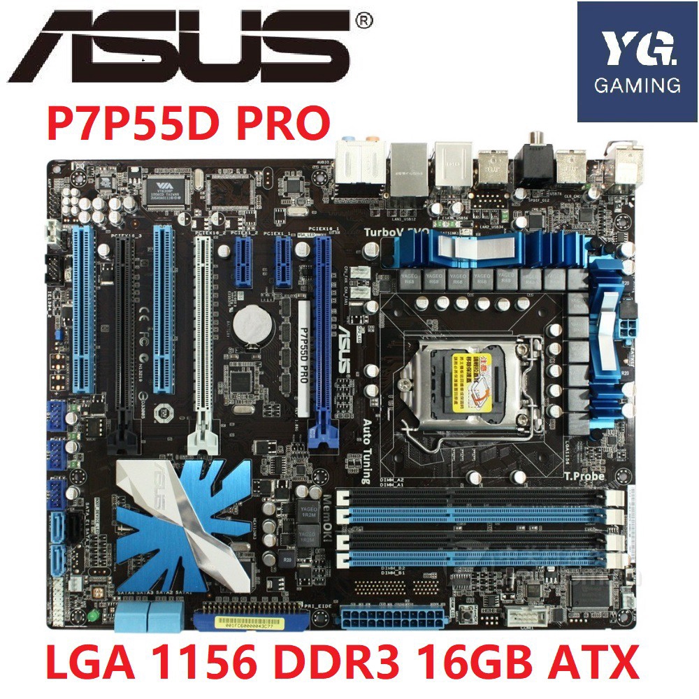 Motherboard Asus p7p55d Pro Desktop LGA 1156 DDR3 16GB ATX