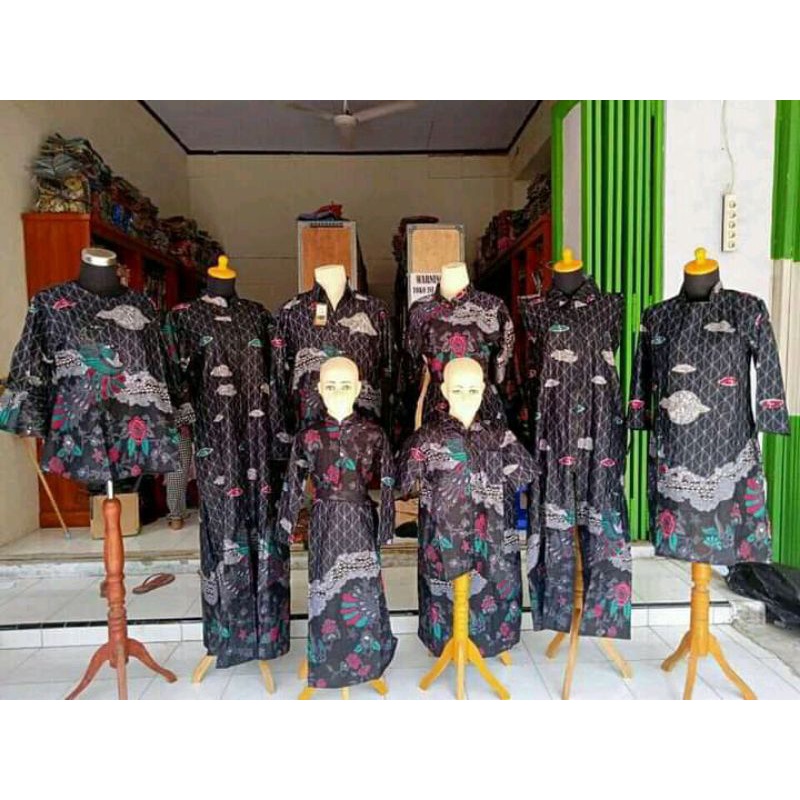 Couple Batik Keluarga Ayah Ibu Dan Anak Couple set Mega abu-1