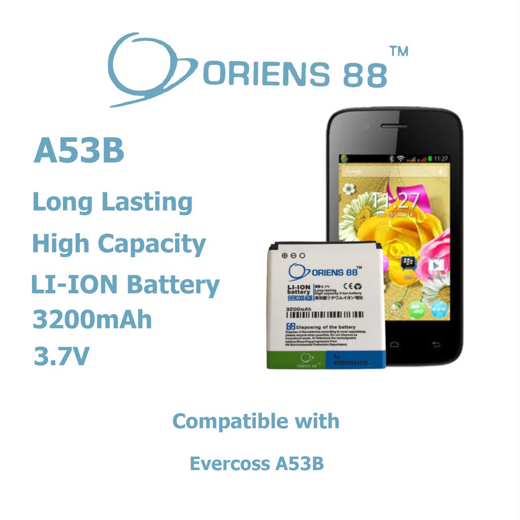 (P) Baterai batre battery Evercoss A53B double power/IC oriens88