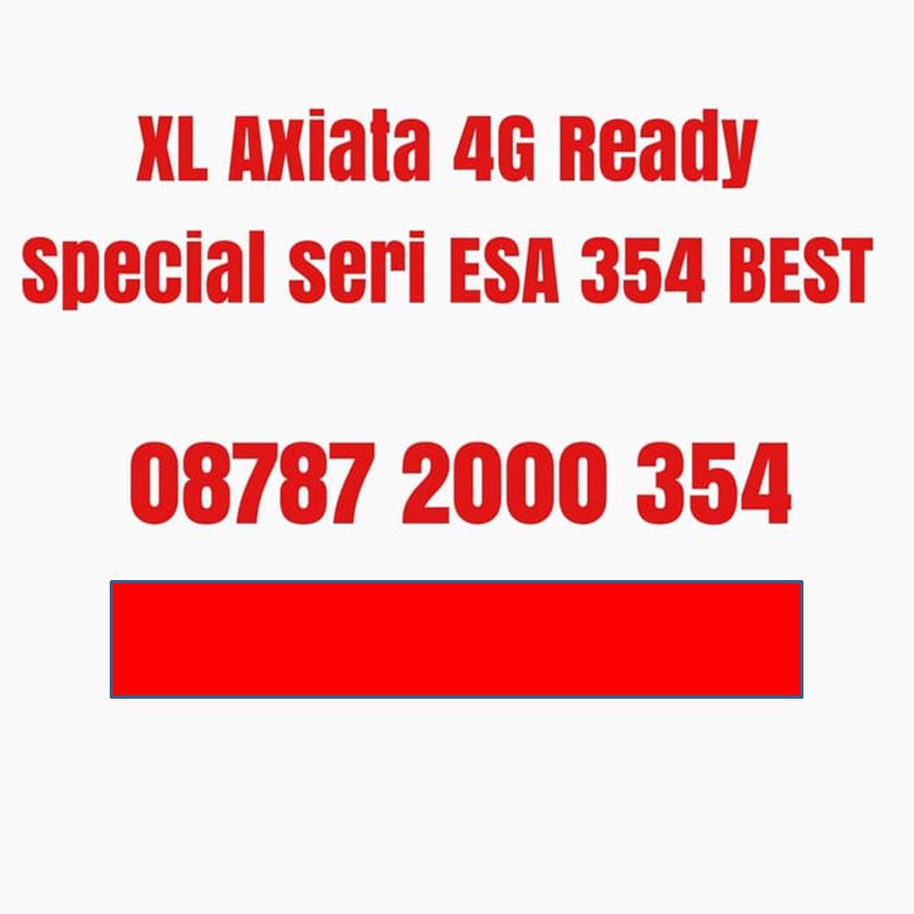 Kartu Perdana nomor cantik XL Axiata nomer 4G Ready Special ESA 354