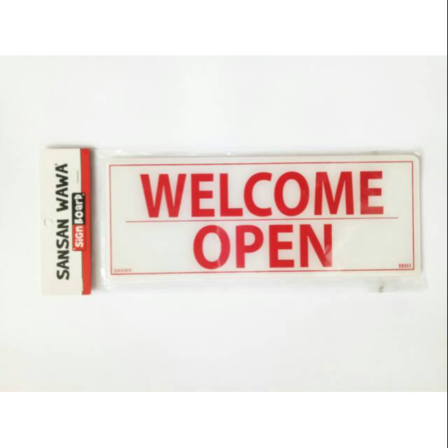

Sign board sign label acrylic akrilk petunjuk WELCOME OPEN