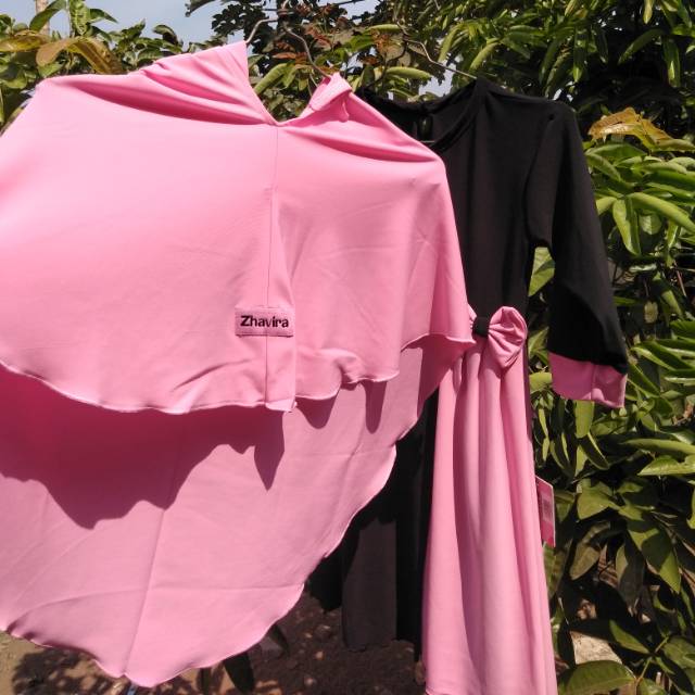 gamis laneeka hitam pink