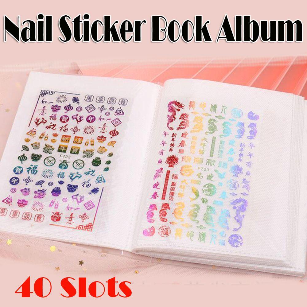 R-flower 40slot Stiker Kuku Buku Album Manicure Notebook Holder Ukuran Besar