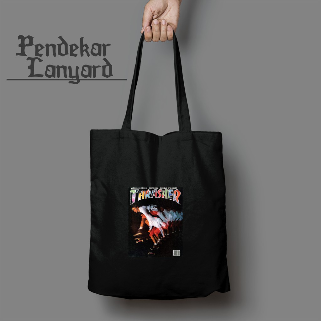 THRASHER Totebag Skateboard Tas Jinjing Pria Wanita Kekinian Desain Terbaru Penawaran Spesial