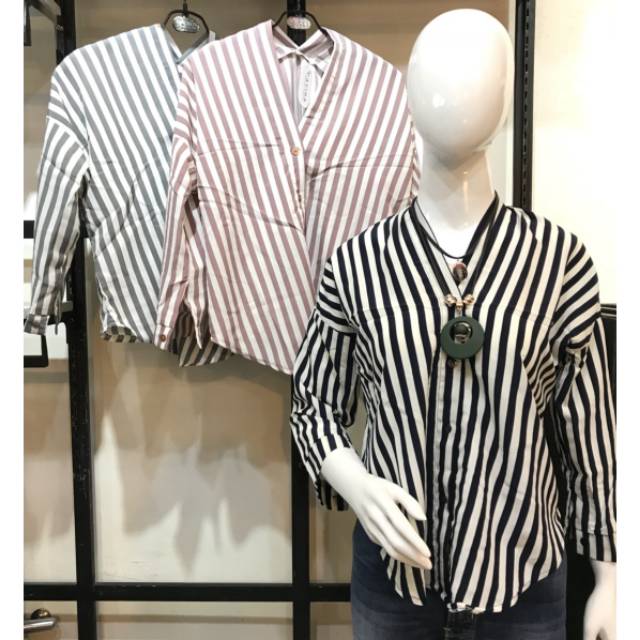 Zara basic stripe kemeja