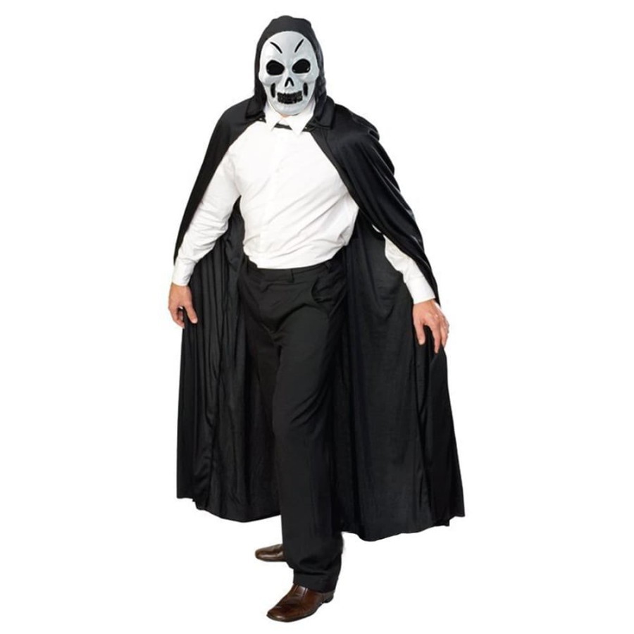 Jubah hitam penutup kepala dracula vampire Halloween cape cosplay