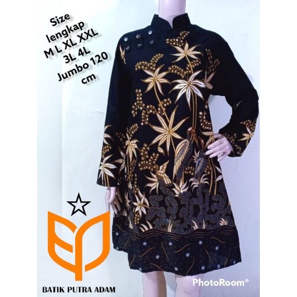 Tunik batik-atasan batik kekinian size M - jumbo ld 120 cm-fashion muslim wanita