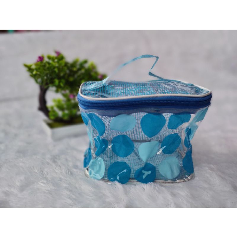 Pouch Tabung Makeup Tempat Peralatan Mandi Bahan Plastik dan CCI