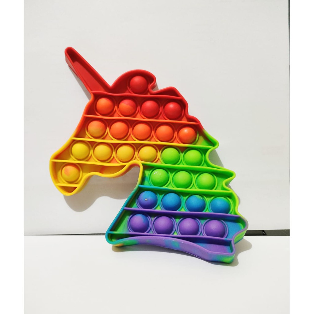 BUBBLE POP IT FIDGET TOY RAINBOW || MAINAN EDUKASI ANAK KARAKTER PUSH POP IT-2