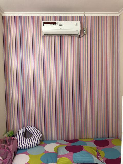 S017ls Wallpaper Sticker Ku Garis Pink 45cm X9-10m Wallpaper Dinding