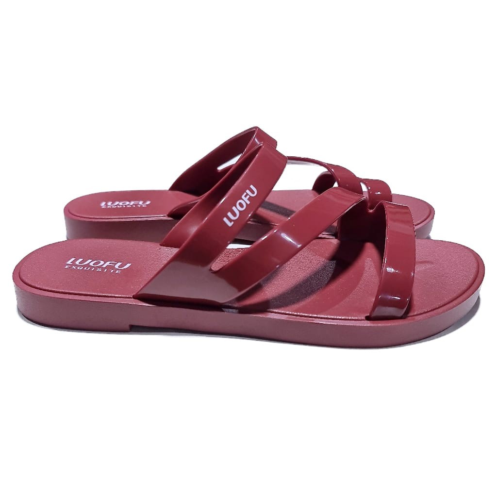 LUOFU ORIGINAL jelly sandal karet empuk murah slop wanita import sendal cewek F2317A01S