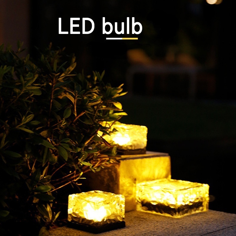 [Solar Brick Buried Square Ice Lights] [Outdoor Waterproof Paver Landscape Decorative Lamps] [Ice Cube Light for Garden, Pathway, Patio, Walkway, Courtyard]