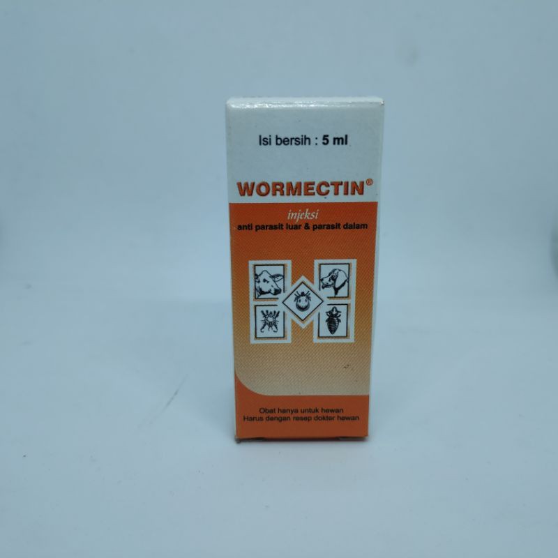 WORMECTIN Obat Scabies Kudis Injeksi Kutu Tungau Jamur Kucing Kelinci Anjing - 5 ml