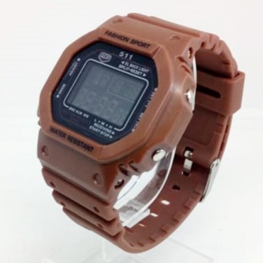 Jam Tangan wanita tali rubber digital kotak 511 warna free batrai