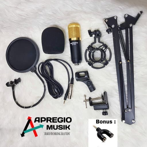Paket recording smule mic condenser BM800 Original TAFFWARE Full Set