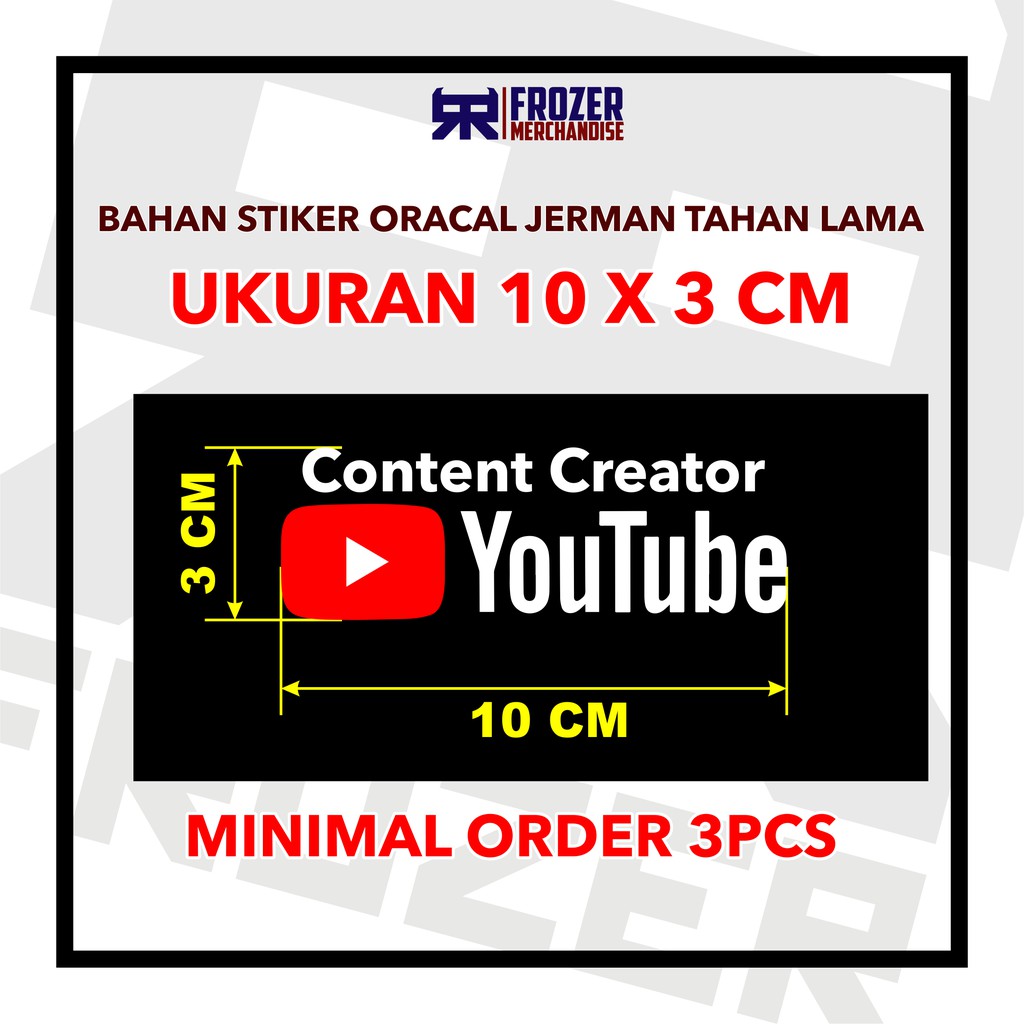 

STIKER CONTENT CREATOR UKURAN 10X3 CM BAHAN ORACAL