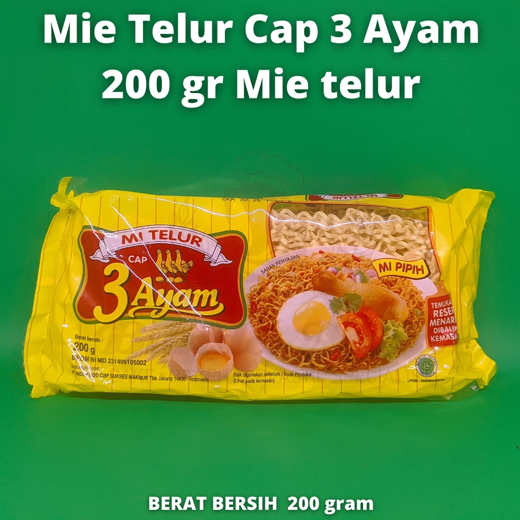 

Mie Telur Cap 3 Ayam Mi Telur 200 gr