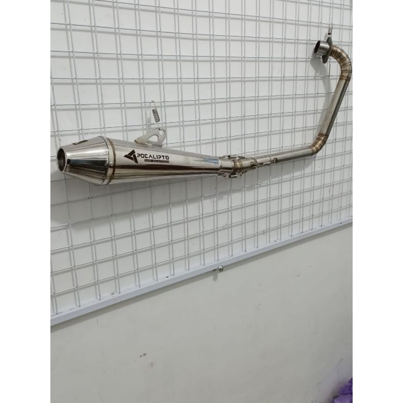 knalpot Custom japstyle hitam scorpio 250cc