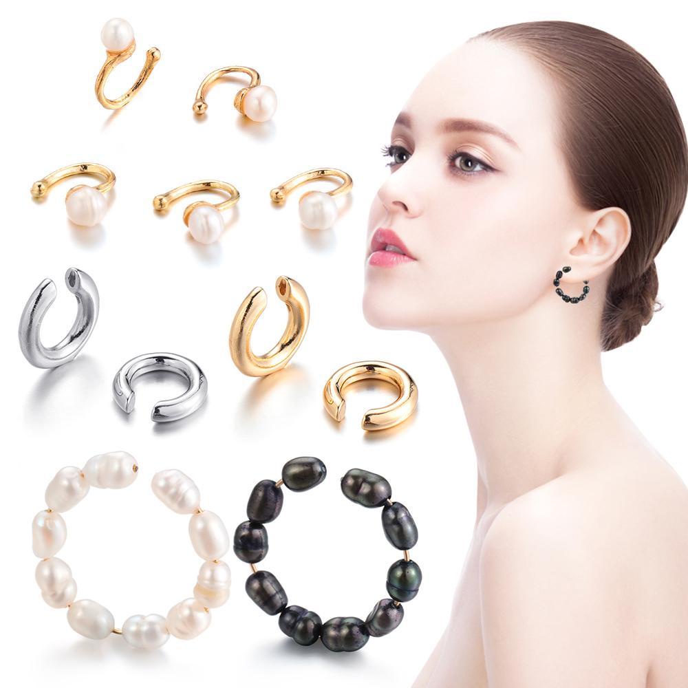 Anting Cuff CZ Nanas Fashion Hadiah Perhiasan Pesta Zirkon Telinga Manset