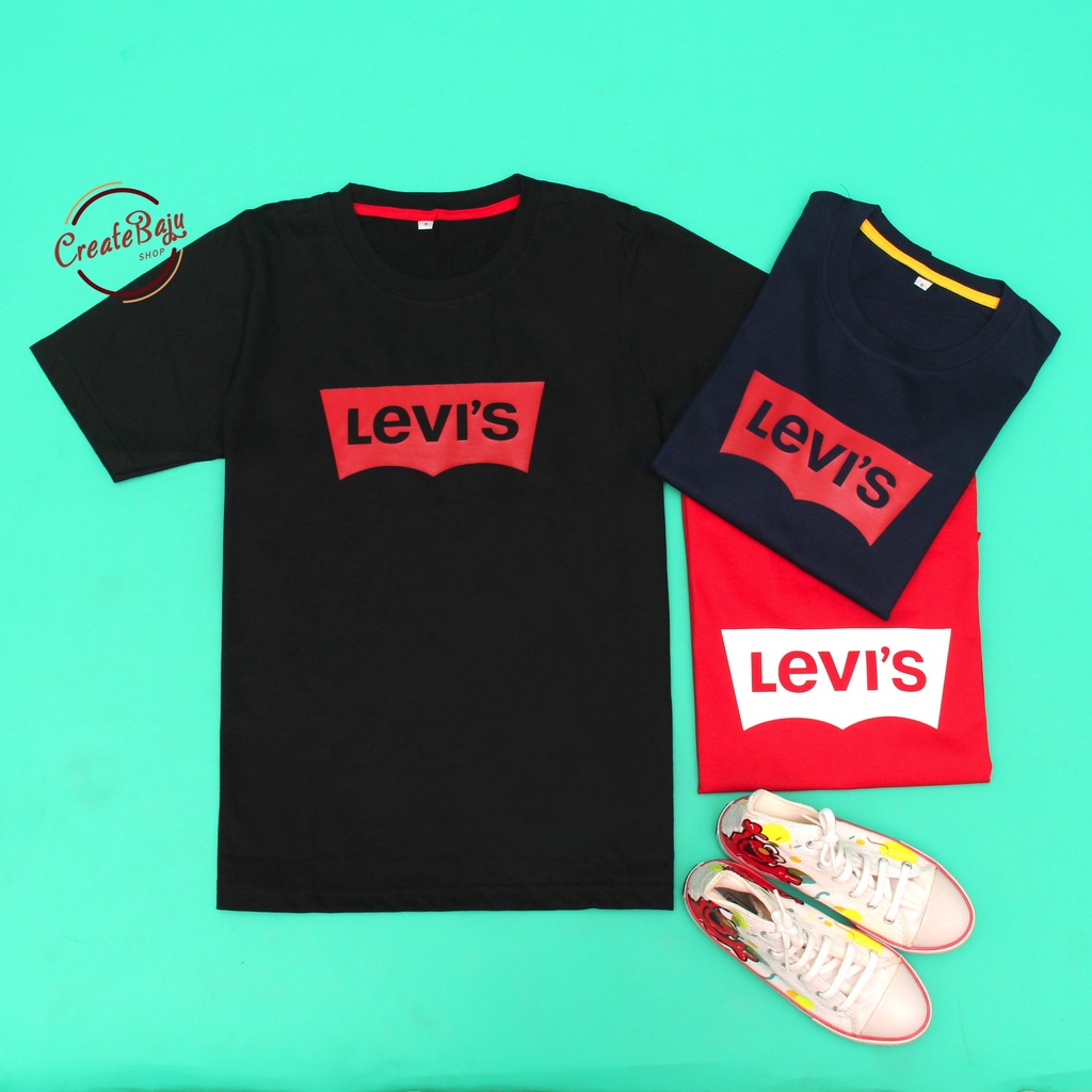 CUSTOM KAOS POLOS DEWASA LEVIS LENGAN PENDEK S - XL KAOS OBLONG TSHIRT DEWASA