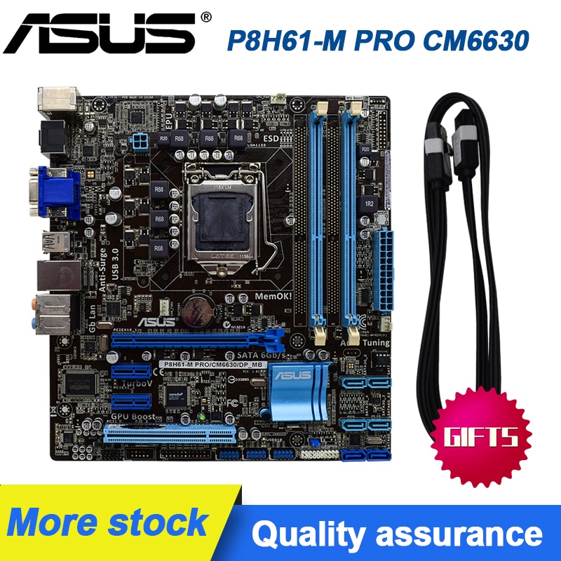 PREORDER Asus P8H61-M PRO/CM6630-8/DP_MB Desktop Motherboard H61 USB 3.0 HDMI LGA 1155 i3 i5