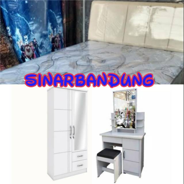 PAKET HEMAT RUANG KAMAR TIDUR SET + LEMARI + MEJA RIAS