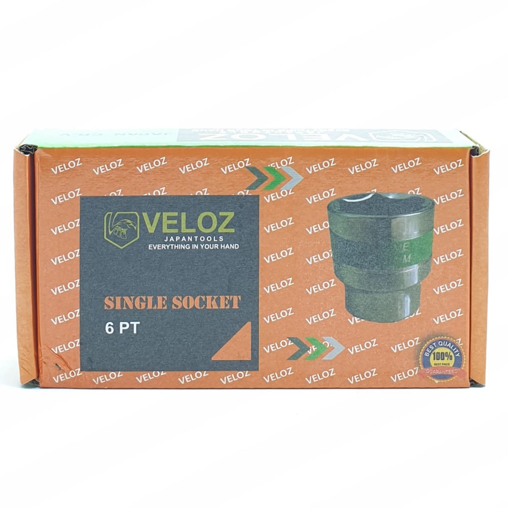 Veloz Premium 20mm Kunci Mata Sok Sock Socket 20mm 6PT 1/2&quot; Chrome Vanadium Steel