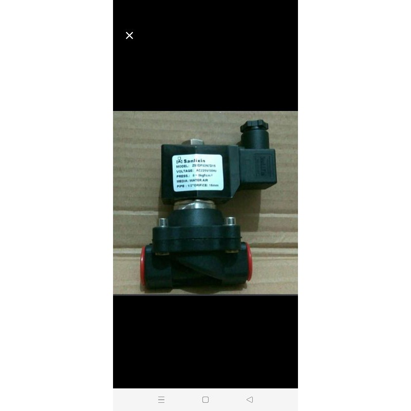 Selenoid Valve 1/2&quot; nylon 220v NC