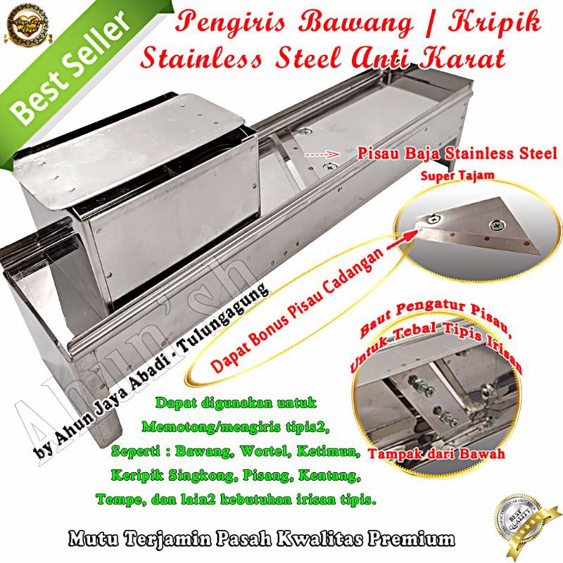 Irisan Bawang, Pengiris Bawang, Pisang, Singkong, Stainless Steel Pasah Bawang, Pasah pisang, ]