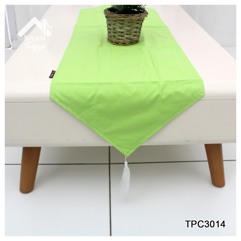 Taplak Meja Polos Table Runner POLOS HIJAU STABILO Ukuran 105x30 &amp; 150x35 (TPC3014)