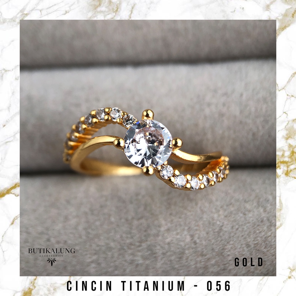 CAMILLE - Cincin Tunangan Cincin Sterling Silver Ring Titanium Stainless Steel Anti Karat 056