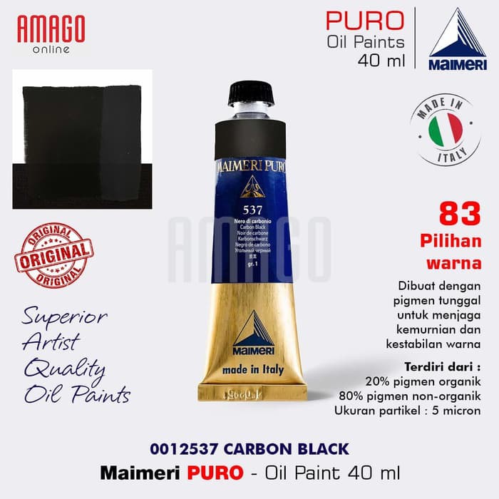 MAIMERI PURO - OIL PAINT - CARBON BLACK - 40ML - M0012537