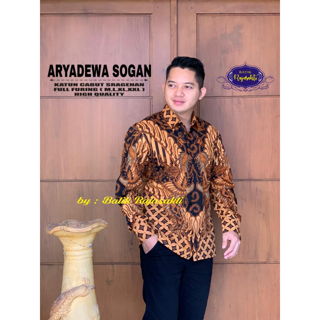 ARYADEWA SOGAN RAJASAKTI KEMEJA BATIK SOLO PRIA LENGAN PANJANG PENDEK LAPIS FURING ATASAN PREMIUM MODERN KATUN HALUS ARYAQUNA ARYASALOKA ARYATIRTA ASMARADANA ASTAGUNA AUSHAF BABON ANGKREM BAHUWIRYA  BANAMITRA BANAMITRA PUTIH BANGSAWAN BAYU PUTRA BERLIAN