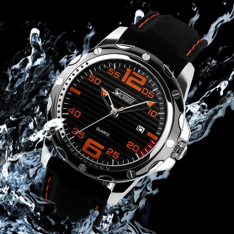 Jam Tangan Skmei Analog Pria JT 97 Skimei Strap Silicone Berkualitas Jam Cowok Elegant Waterproof