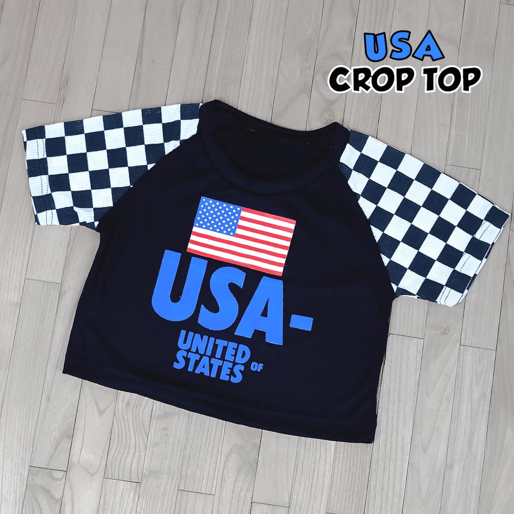 Tq88indonesia Fashion Baju  Crop Kaos Wanita Terbaru / USA Crop Top RIB / Tshirt Wanita Lengan Kimono / Baju Kasual Wanita / Baju Santai Cewek / Baju  Wanita Lengan Reglan