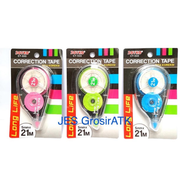 

Correction Tape CT-533 Joyko / Tip Ex Kertas Panjang 21 meter [pcs]