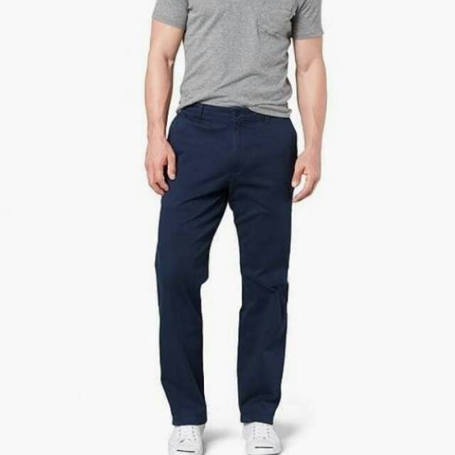 NAVY&gt; Celana chino panjang