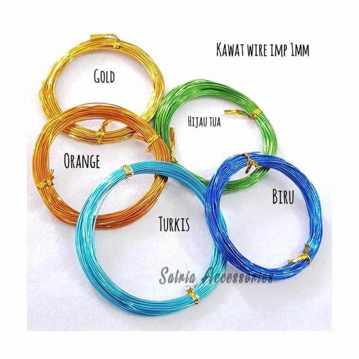 Kawat Aluminium 1mm / Aluminium Wire / Kawat Warna / Kawat Craft /Kawat Bonsai