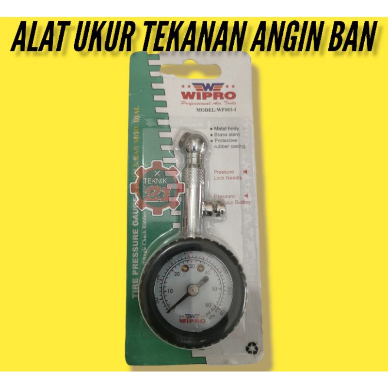 ALAT UKUR TEKANAN ANGIN WIPRO TIRE PRESSURE GAUGE 16 PSI