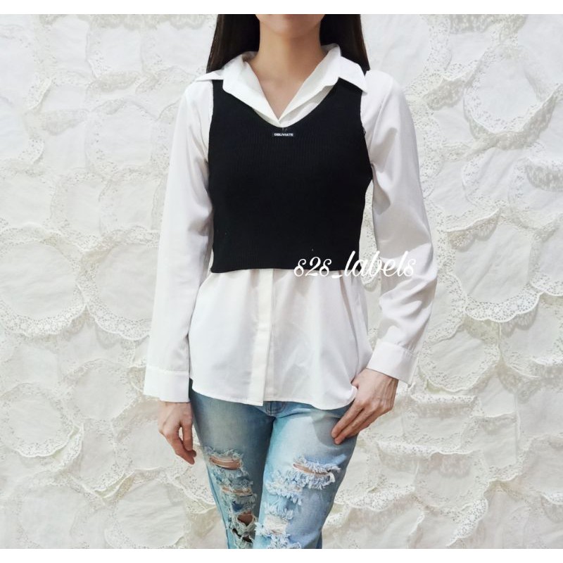 Vest Rajut Jill Top / Tanktop Knit Cewek / Basic Tank Top Wanita