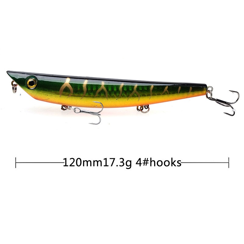 1pc Umpan Pancing Apung Bentuk Ikan 12cm / 17.3g Dengan Kail Untuk Ikan Bass Laut