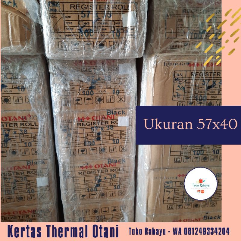 

Kertas Thermal Otani Cetak Hitam Coreless Untuk Edc BNI BRI Ukuran 57 x40